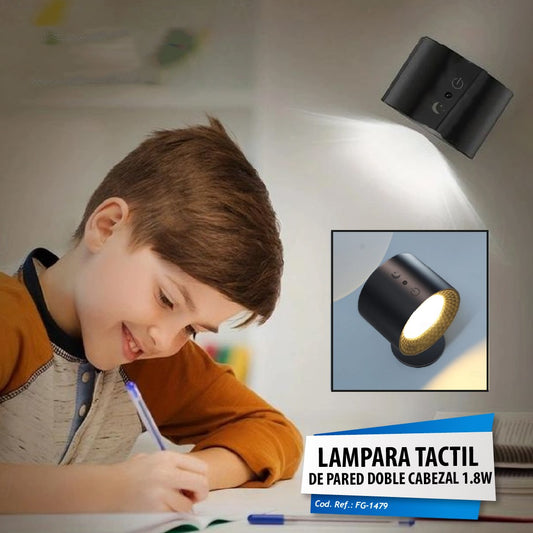 LuminaWall™ Lámpara Táctil de Pared Doble Cabezal