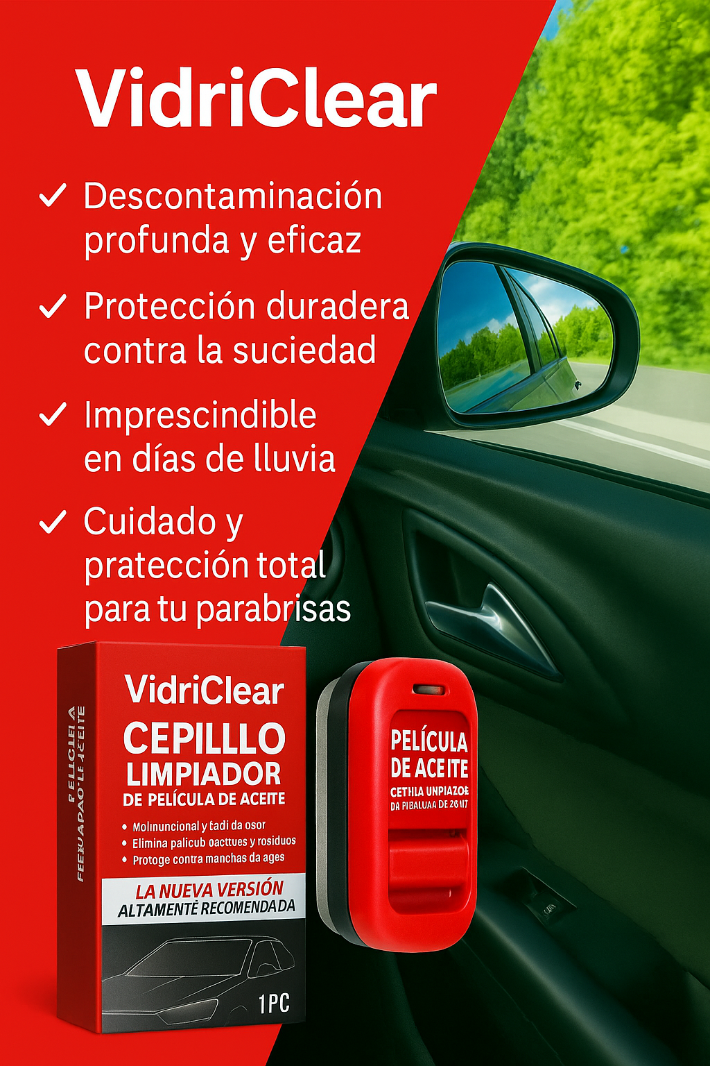 VidriClear™  Cepillo limpiador para vidrios de Carro